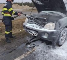 Incendiu la un autoturism produs la ieșire din Carei