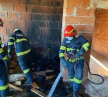 Incendiu în Satu Mare, la o casă în construcție