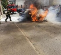 Autoturism cuprins de flăcări în Satu Mare